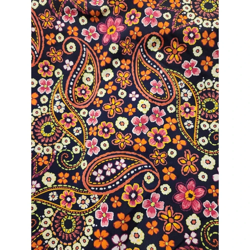 Lands' End‎ One-Piece Swimsuit Womens Slimming Navy Floral Paisley Size 22W